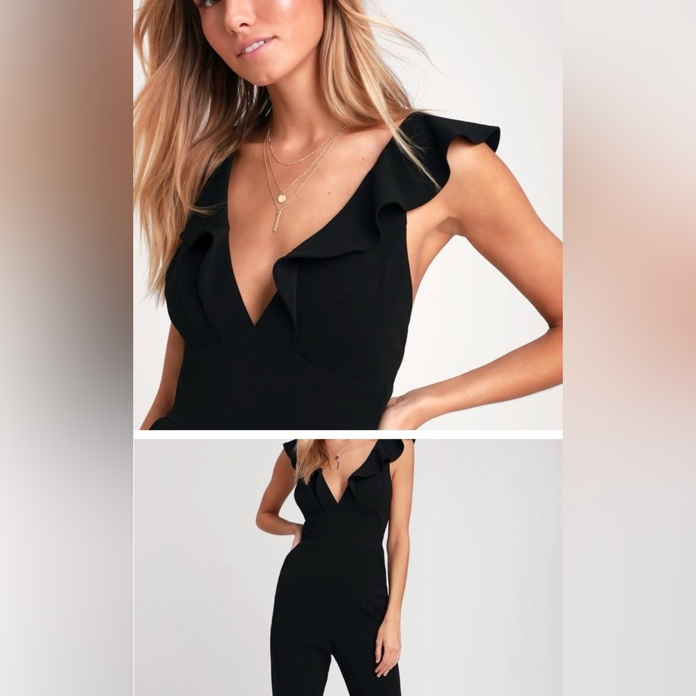 Black Ruffled Jumpsuit - Picture 7 of 7